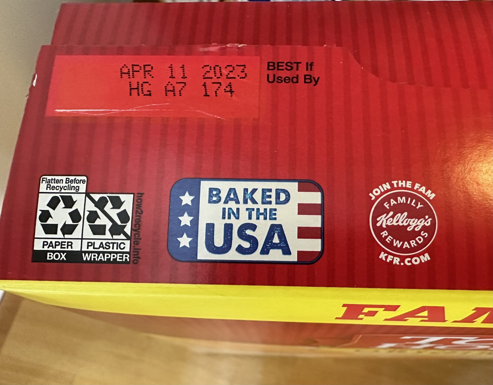 a photo of a box of crackers with a seal on it that says “baked in the usa”