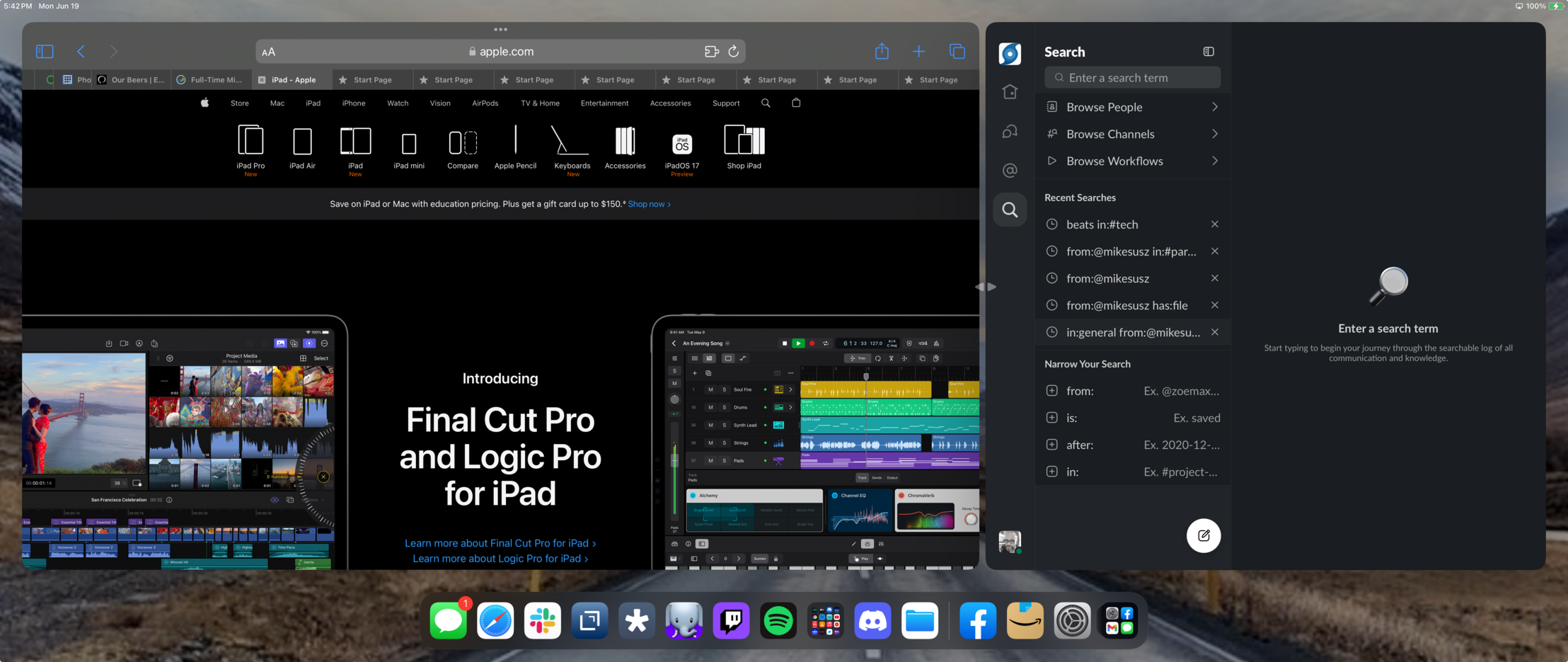 screenshot of my external 35” display being driven by my M1 iPad Pro