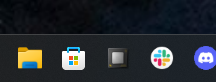 a small screenshot of my task bar showing the microsoft store icon and slack icons among a few other icons