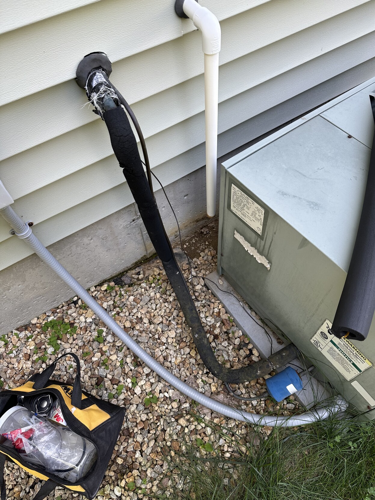 old insulation on the cold line from my air conditioner 