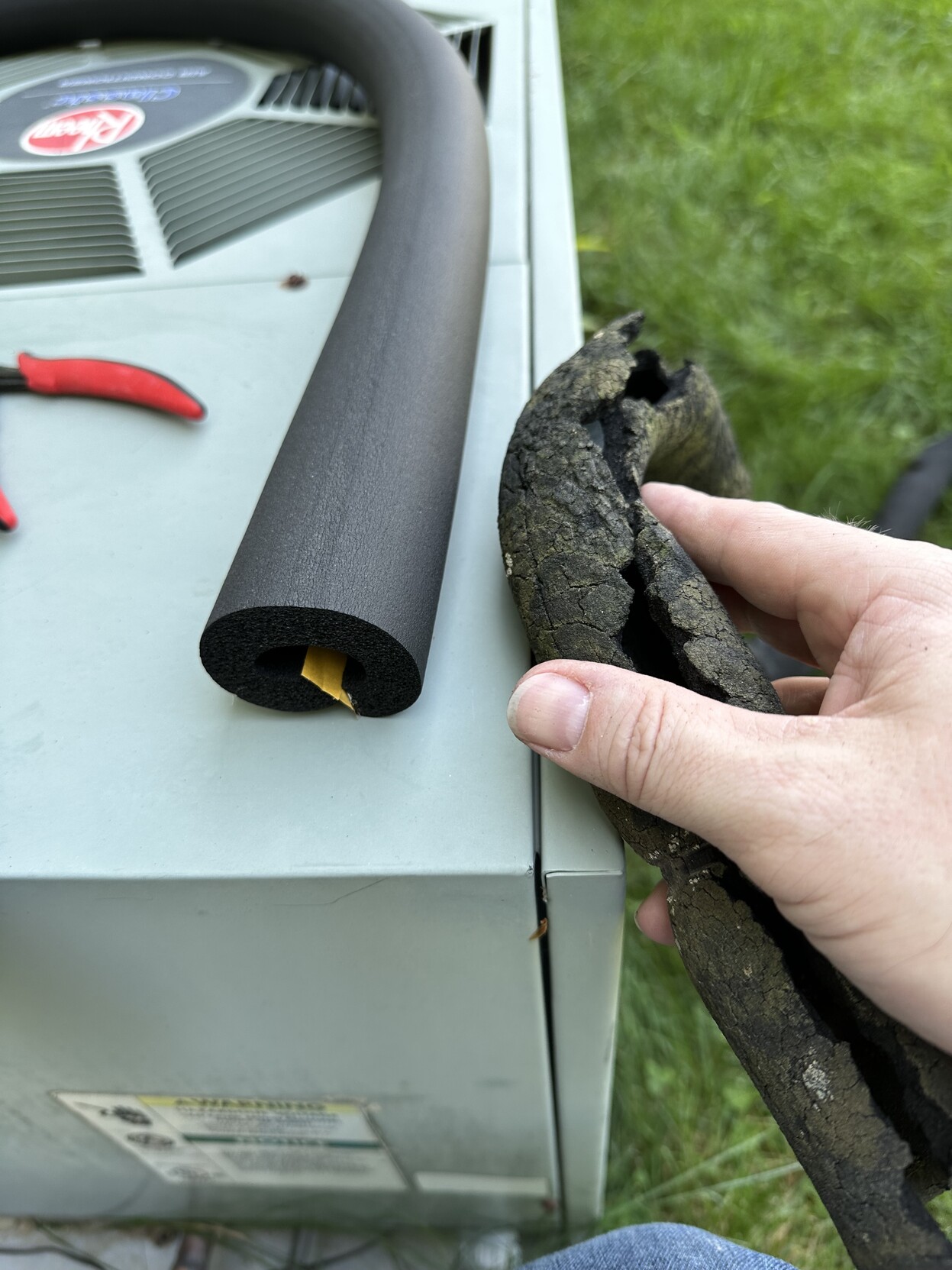 old insulation compared to new insulation