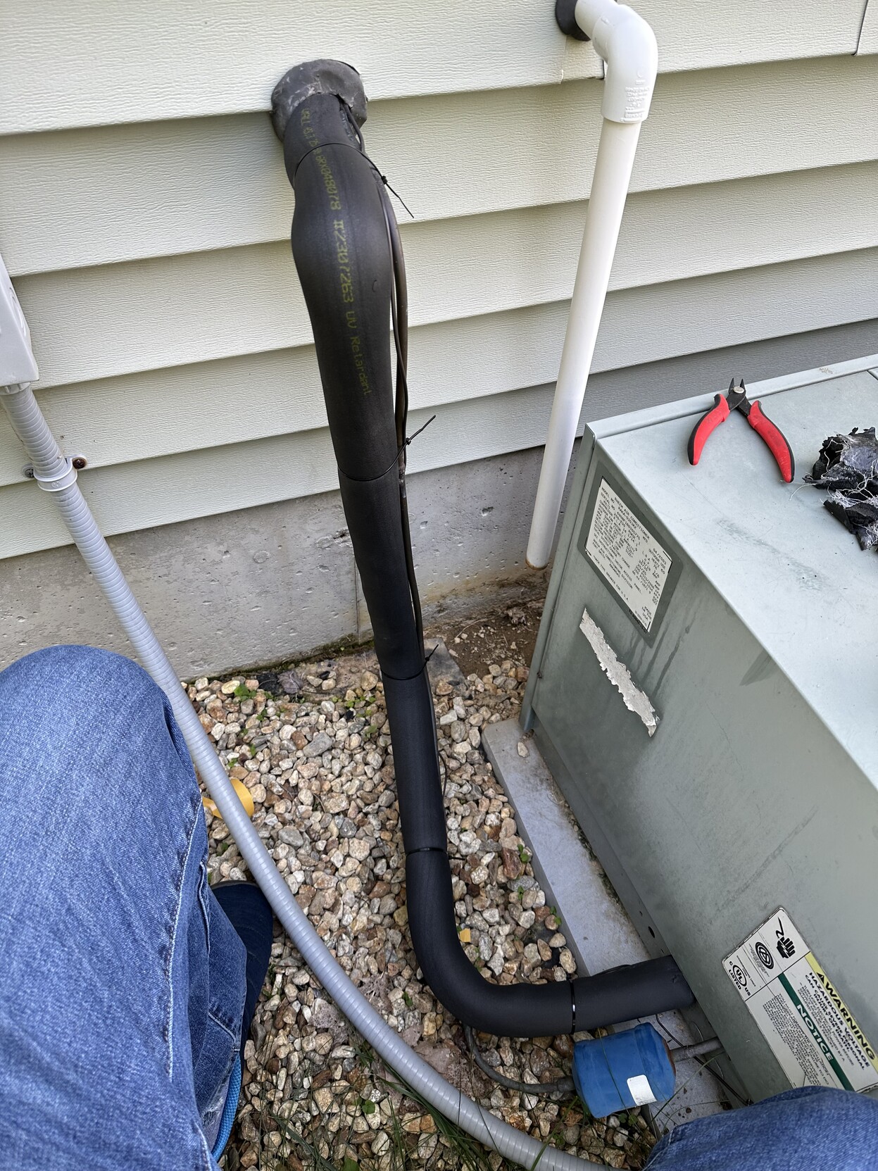 new insulation installed onto pipe