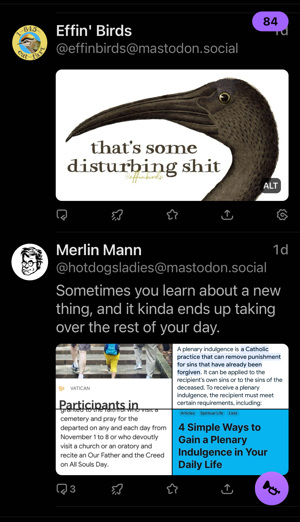 a screenshot of a mastodon feed