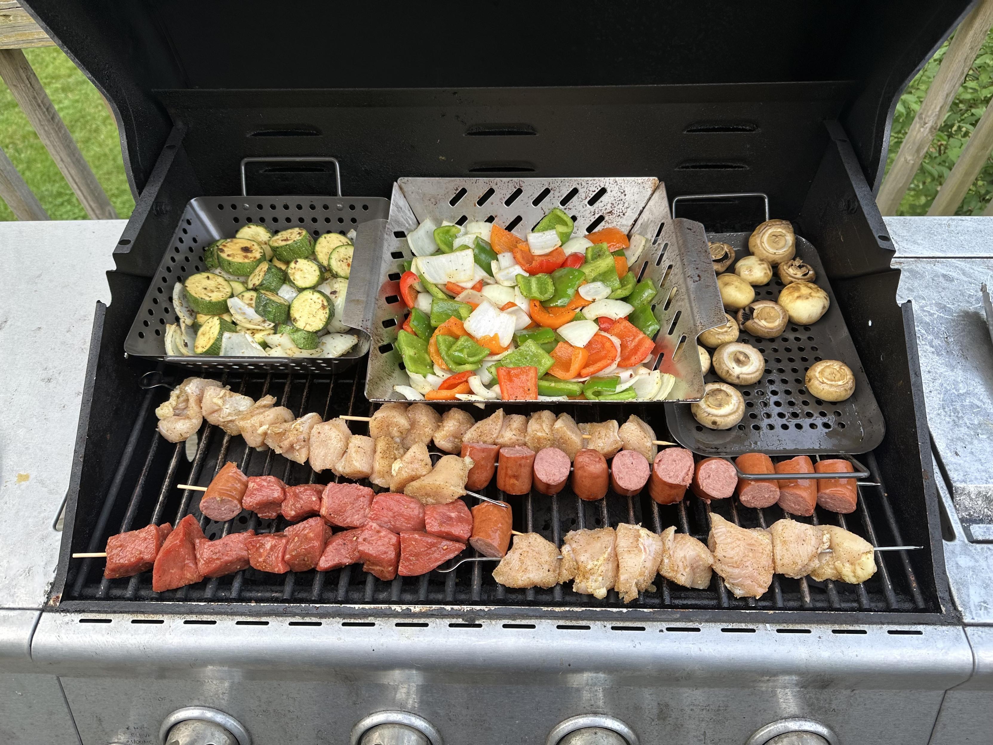 a photo of food on a grill 