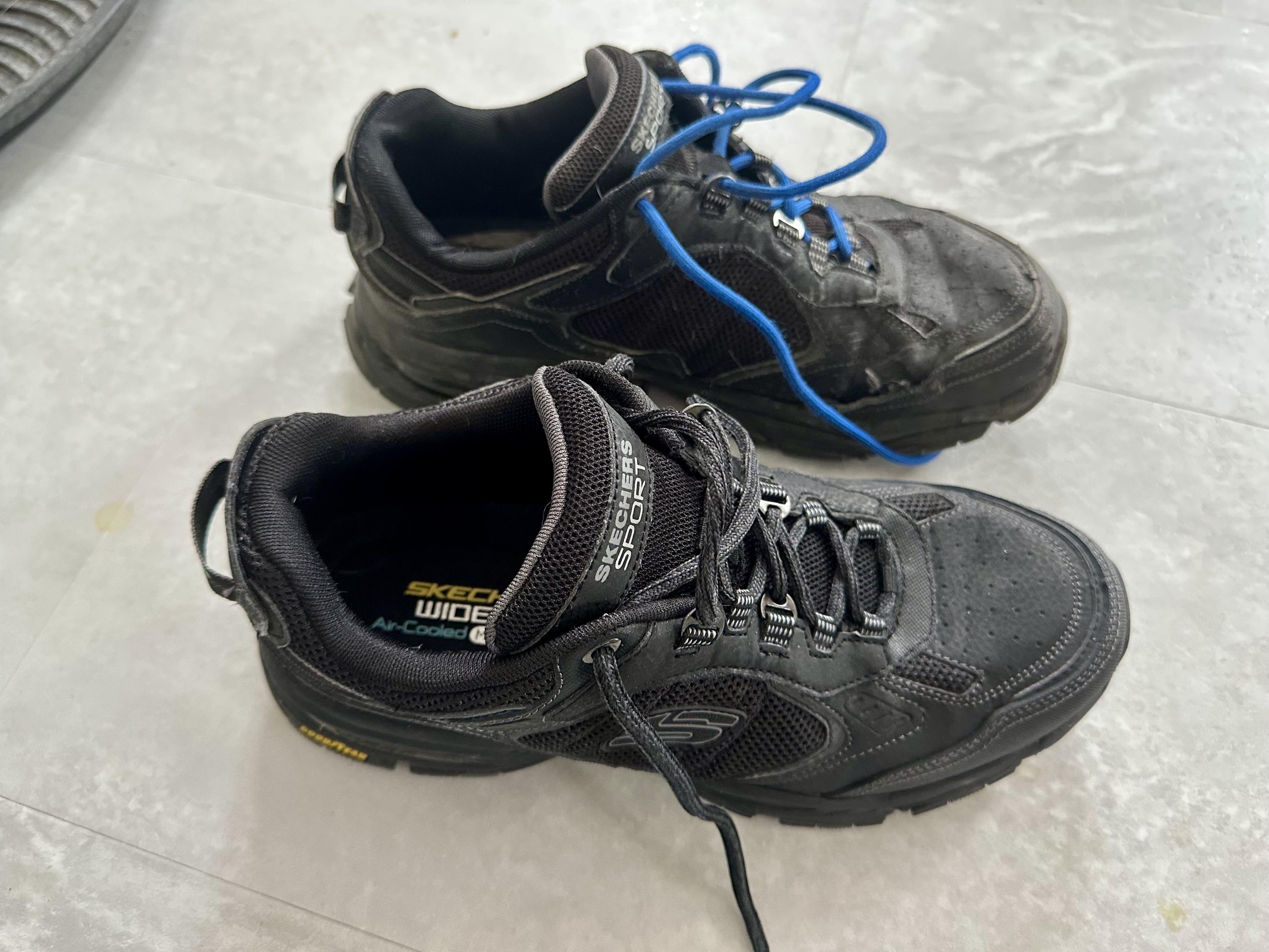 a photo of old and new sneakers, top