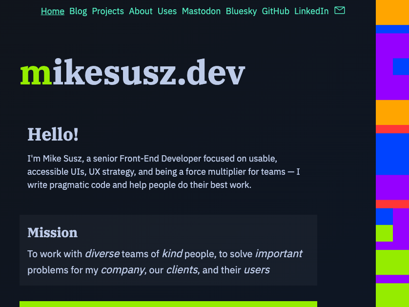 a screenshot of my website