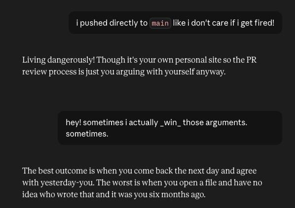 a screenshot of a chat with Claude