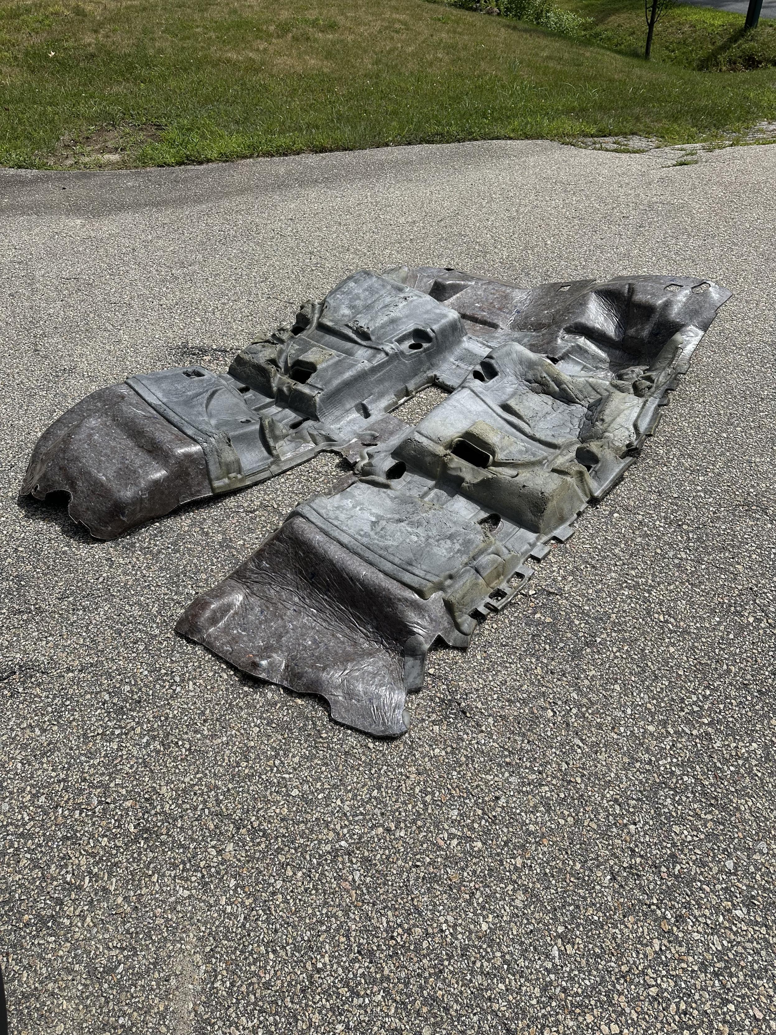 A photo of the carpet from my car upside down in my driveway in the sun.